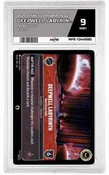 2025 DISNEY LORCANA EN Q2 PALACE HEIST #32/35 DEEPWELL LABYRINTH MPE 9 MINT — graded card up for auction
