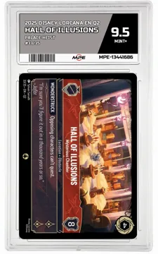 2025 DISNEY LORCANA EN Q2 PALACE HEIST #33/35 HALL OF ILLUSIONS MPE 9.5 MINT+ — graded card up for auction