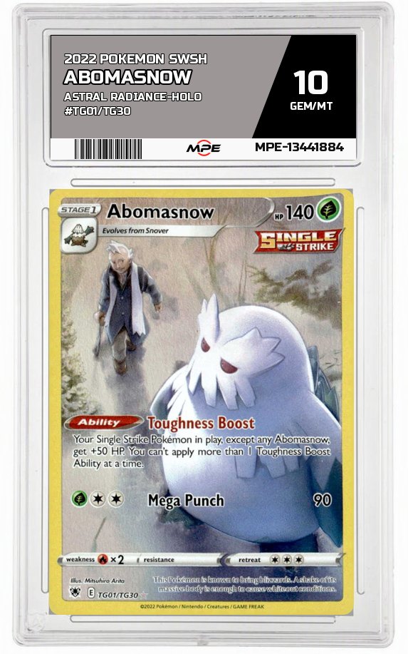 2022 POKEMON SWSH ASTRAL RADIANCE-HOLO #TG01/TG30 Abomasnow MPE 10 GEM/MT — graded card auctioned from the MPE vault