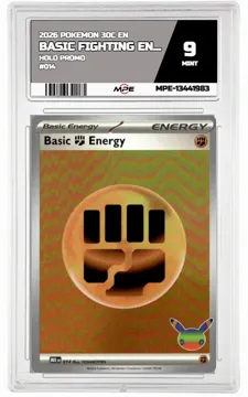 2026 POKEMON 30C EN HOLO PROMO #014 BASIC FIGHTING ENERGY MPE 9 MINT — graded card up for auction