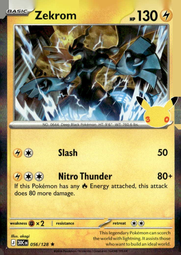 2026 Pokemon 30C En Zekrom graded slab
