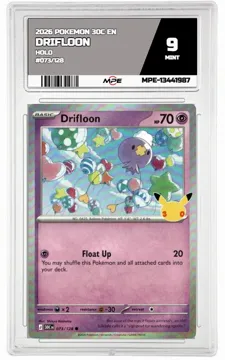 2026 POKEMON 30C EN HOLO #073/128 DRIFLOON MPE 9 MINT — graded card up for auction