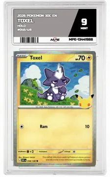 2026 POKEMON 30C EN HOLO #058/128 TOXEL MPE 9 MINT — graded card up for auction