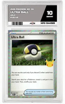2026 POKEMON 30C EN HOLO #128/128 ULTRA BALL MPE 10 GEM/MT — graded card up for auction