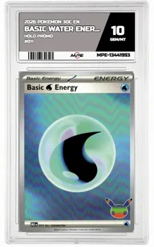 2026 POKEMON 30C EN HOLO PROMO #011 BASIC WATER ENERGY MPE 10 GEM/MT — graded card up for auction