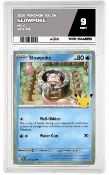 2026 POKEMON 30C EN HOLO #016/128 SLOWPOKE MPE 9 MINT — graded card up for auction