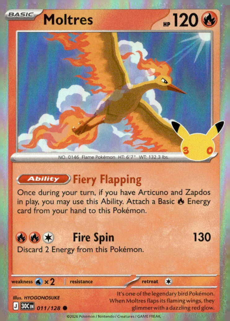2026 Pokemon 30C En Moltres graded slab