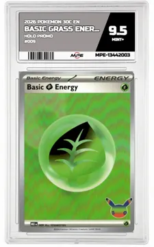 2026 POKEMON 30C EN HOLO PROMO #009 BASIC GRASS ENERGY MPE 9.5 MINT+ — graded card up for auction
