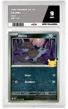 2026 POKEMON 30C EN HOLO #097/128 DEINO MPE 9 MINT — graded card up for auction