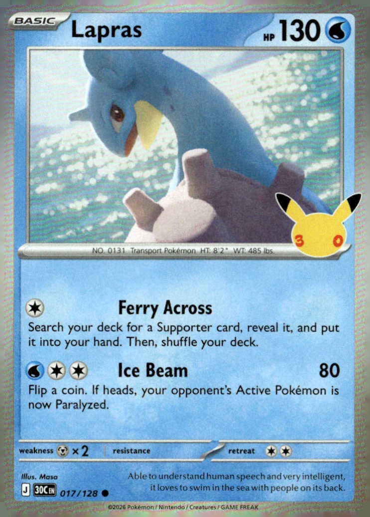 2026 Pokemon 30C En Lapras graded slab