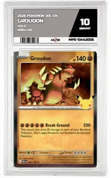 2026 POKEMON 30C EN HOLO #082/128 GROUDON MPE 10 GEM/MT — graded card up for auction