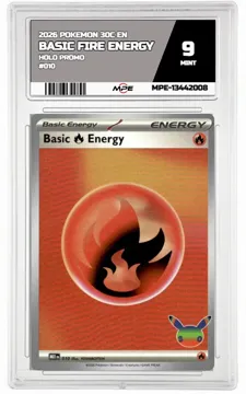 2026 POKEMON 30C EN HOLO PROMO #010 BASIC FIRE ENERGY MPE 9 MINT — graded card up for auction