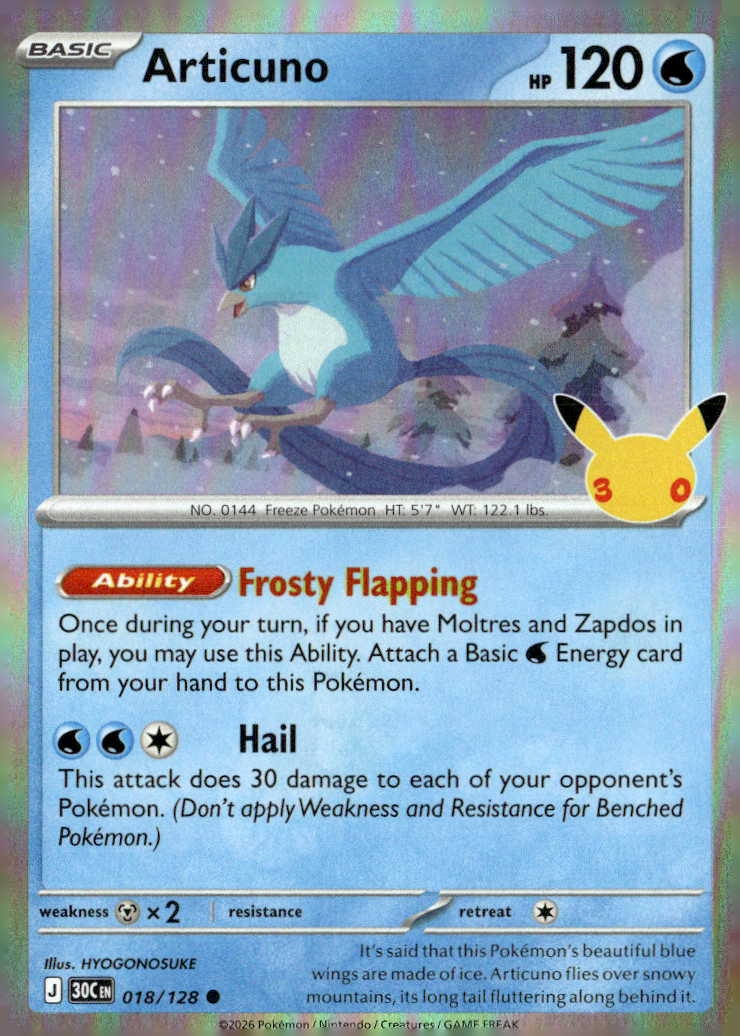 2026 Pokemon 30C En Articuno graded slab