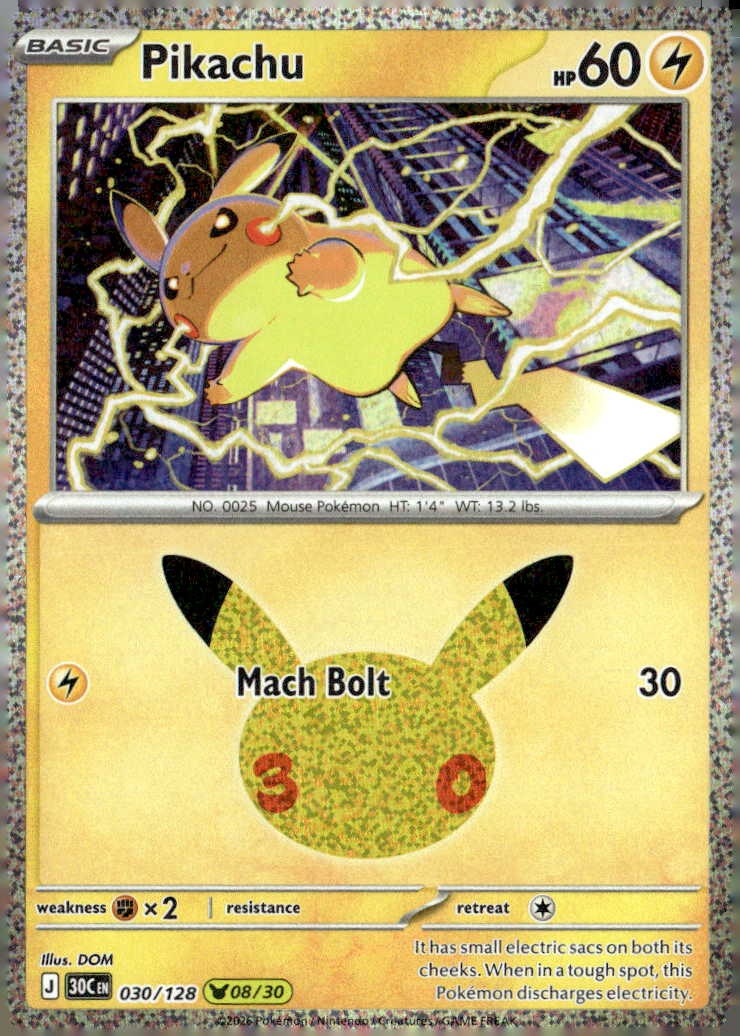 2026 Pokemon 30C En Pikachu graded slab