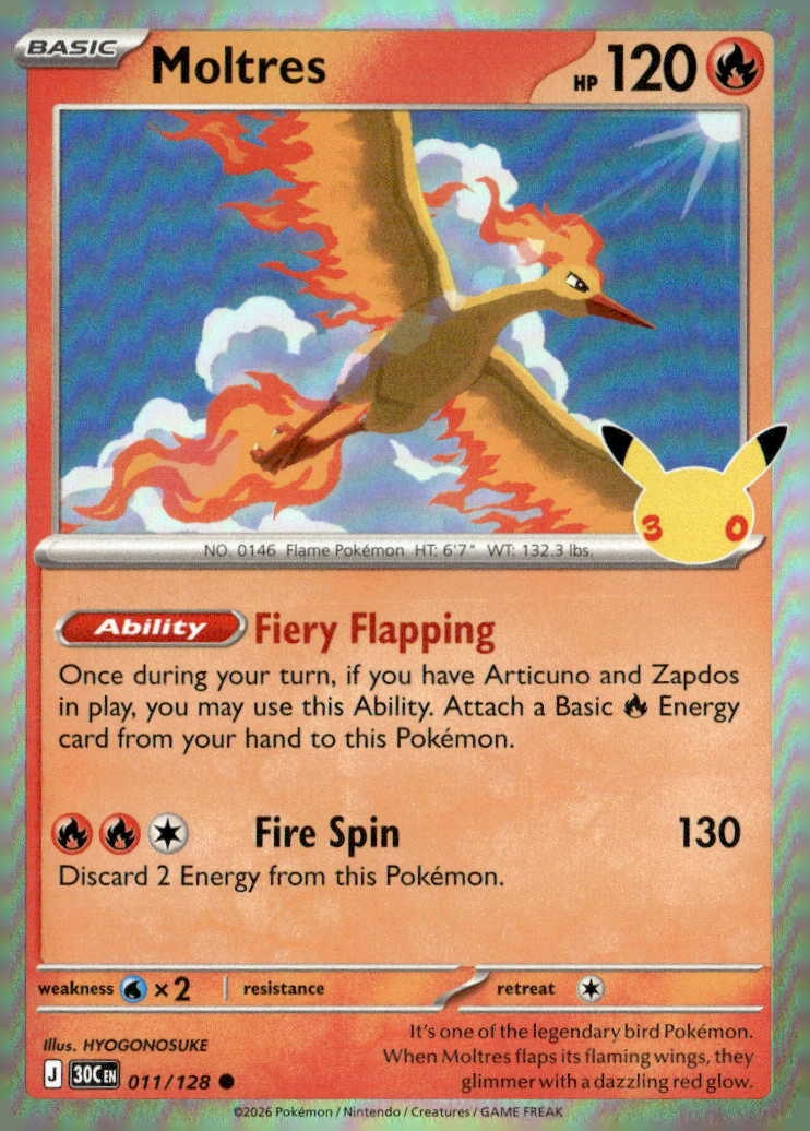 2026 Pokemon 30C En Moltres graded slab