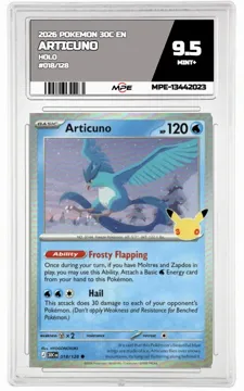 2026 POKEMON 30C EN HOLO #018/128 ARTICUNO MPE 9.5 MINT+ — graded card up for auction