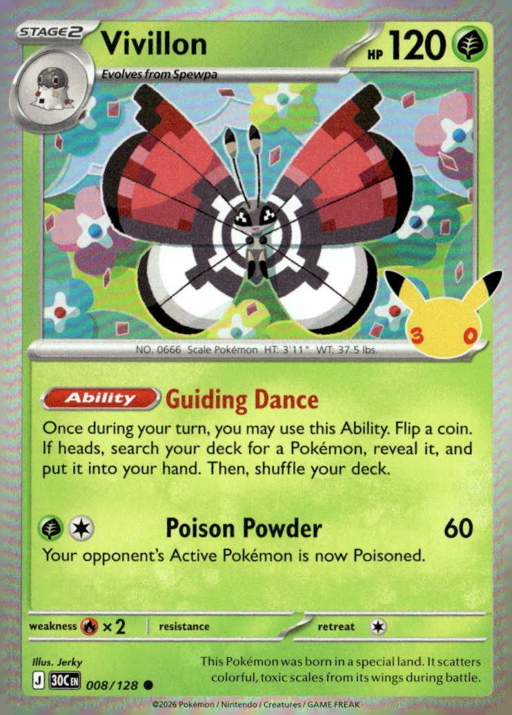2026 Pokemon 30C En Vivillon graded slab