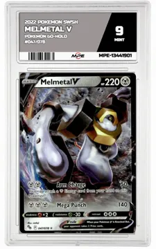 2022 POKEMON SWSH POKEMON GO-HOLO #047/078 Melmetal V MPE 9 MINT — graded card up for auction