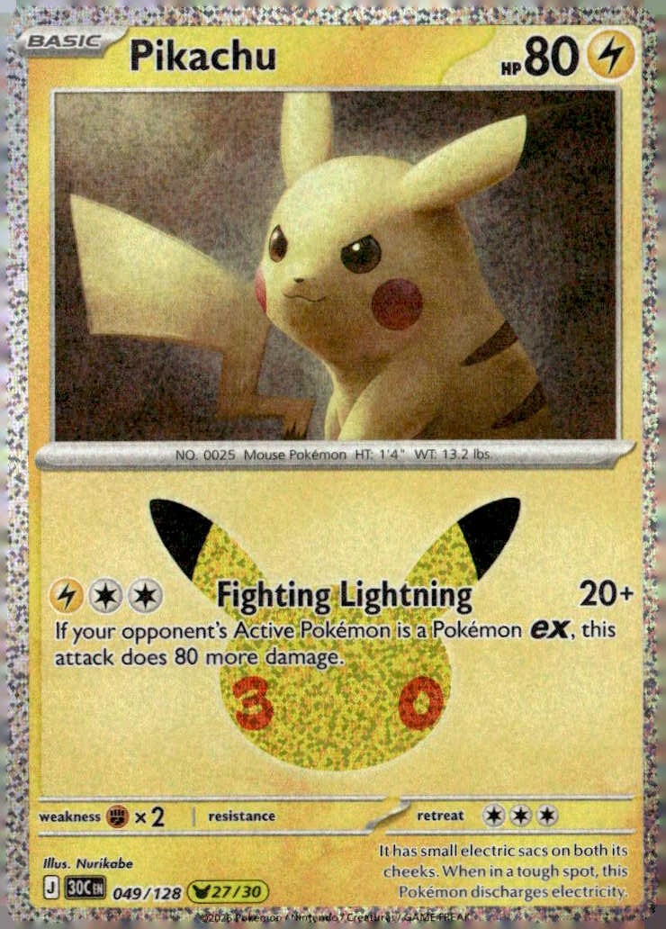 2026 Pokemon 30C En Pikachu graded slab