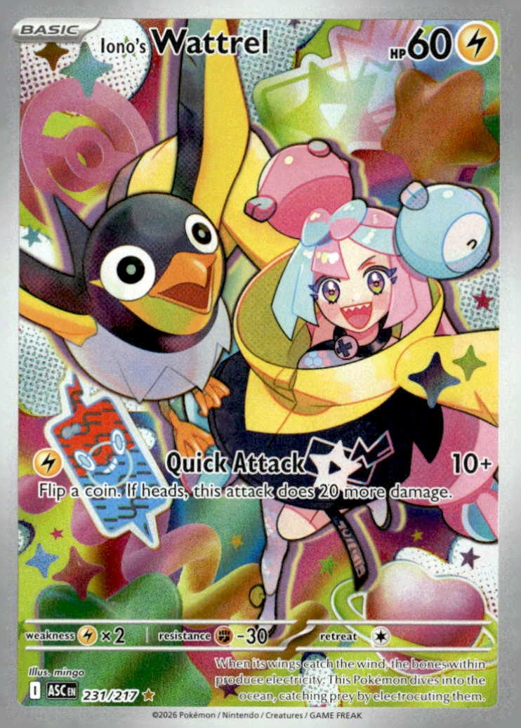 2026 Pokemon Mega Evolution Iono's Wattrel graded slab