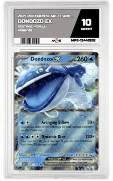 2025 POKEMON SCARLET AND VIOLET DESTINED RIVALS #066/182 Dondozo EX MPE 10 GEM/MT — graded card up for auction