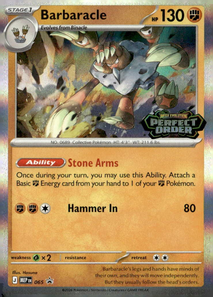 2026 Pokemon Mep En Barbaracle graded slab