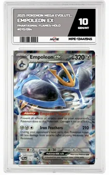 2025 POKEMON MEGA EVOLUTION PHANTASMAL FLAMES-HOLO #070/094 Empoleon EX MPE 10 GEM/MT — graded card up for auction