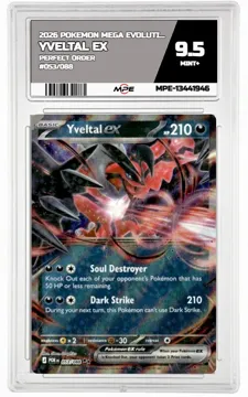 2026 POKEMON MEGA EVOLUTION PERFECT ORDER #053/088 Yveltal EX MPE 9.5 MINT+ — graded card up for auction