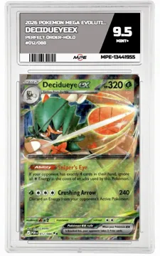 2026 POKEMON MEGA EVOLUTION PERFECT ORDER-HOLO #012/088 DecidueyeEX MPE 9.5 MINT+ — graded card up for auction