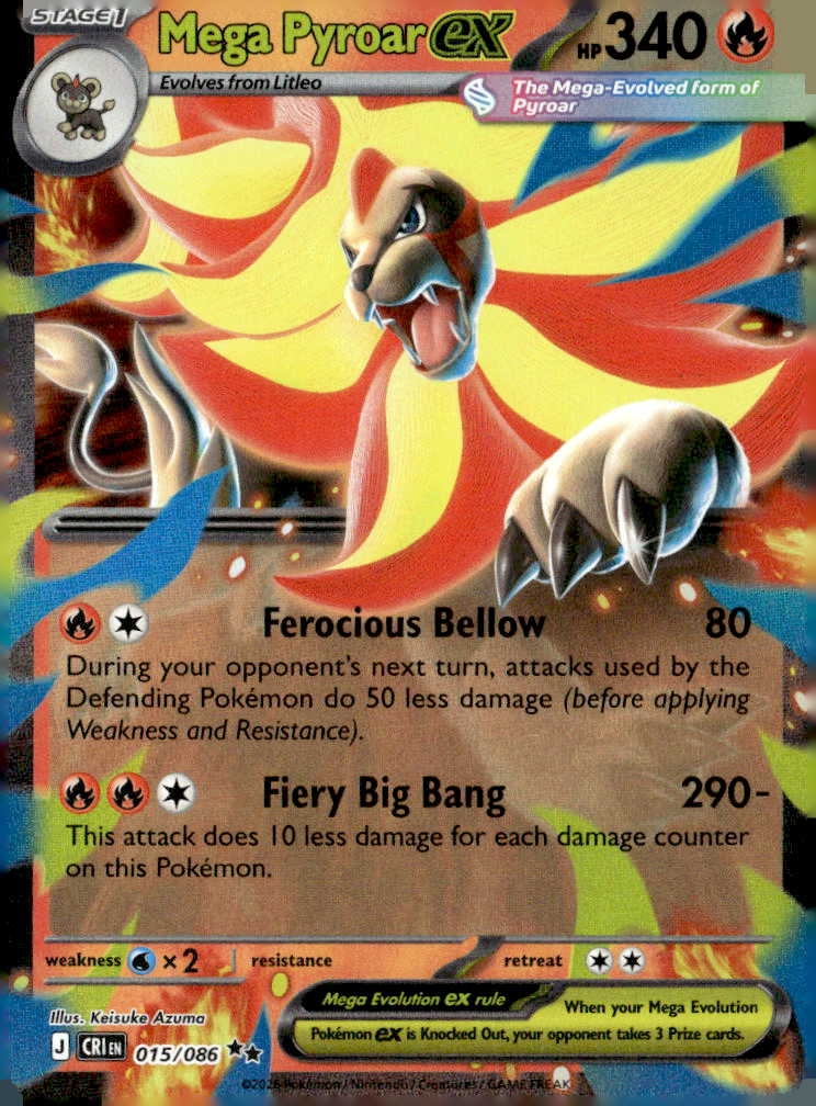 2023 Pokemon Cri Mega Pyroar Ex graded slab