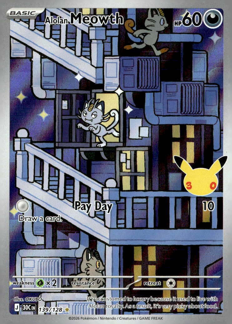 2026 Pokemon 30C En Alolan Meowth graded slab
