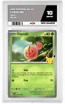2026 POKEMON 30C EN HOLO #6/135 Cherubi MPE 10 GEM/MT — graded card up for auction