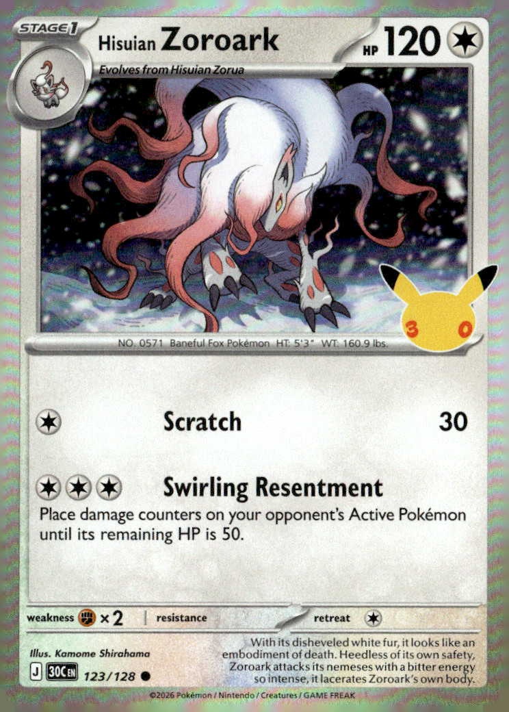 2026 Pokemon 30C En Hisuian Zoroark graded slab