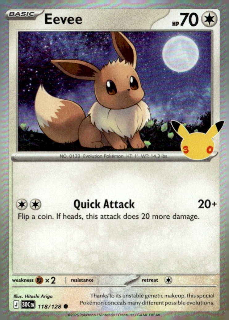 2026 Pokemon 30C En Eevee graded slab