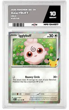 2026 POKEMON 30C EN HOLO #120/128 IGGLYBUFF MPE 10 GEM/MT — graded card up for auction