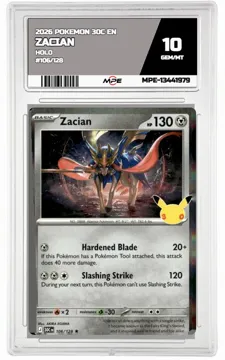 2026 POKEMON 30C EN HOLO #106/128 ZACIAN MPE 10 GEM/MT — graded card up for auction