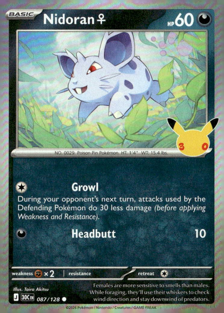 2026 Pokemon 30C En Nidoran F graded slab