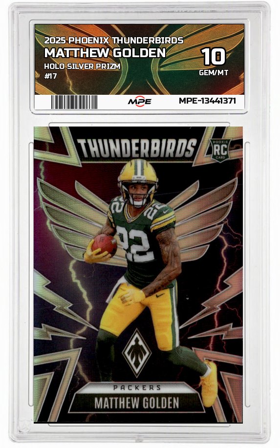2025 PHOENIX THUNDERBIRDS Holo Silver Prizm #17 MATTHEW GOLDEN MPE 10 GEM/MT — graded card up for auction
