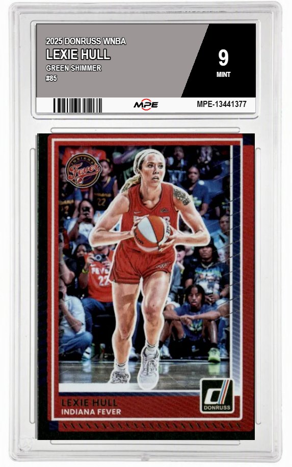 2025 DONRUSS WNBA GREEN SHIMMER #85 LEXIE HULL MPE 9 MINT — graded card auctioned from the MPE vault