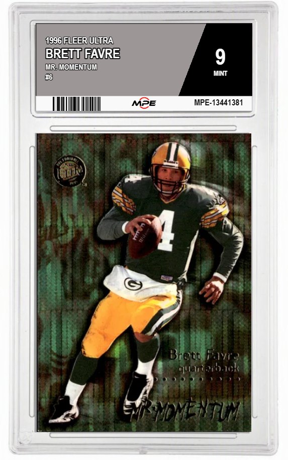 1996 FLEER ULTRA MR. MOMENTUM #6 BRETT FAVRE MPE 9 MINT — graded card auctioned from the MPE vault