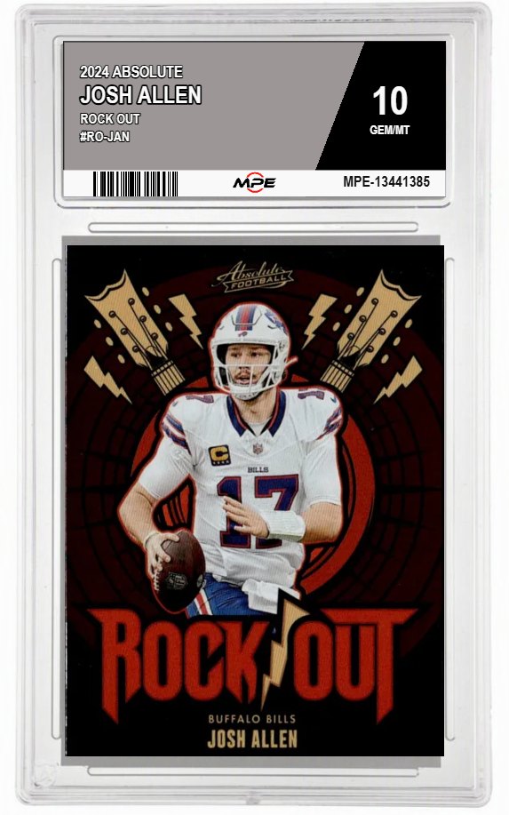 2024 ABSOLUTE Rock Out #RO-JAN JOSH ALLEN MPE 10 GEM/MT — graded card auctioned from the MPE vault