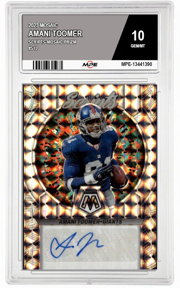 2023 MOSAIC SCRIPTS-MOSAIC PRIZM #S12 AMANI TOOMER MPE 10 GEM/MT — graded card auctioned from the MPE vault