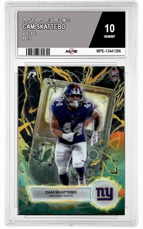 2025 TOPPS RESURGENCE VOLTAIC #VT-5 CAM SKATTEBO MPE 10 GEM/MT — graded card auctioned from the MPE vault
