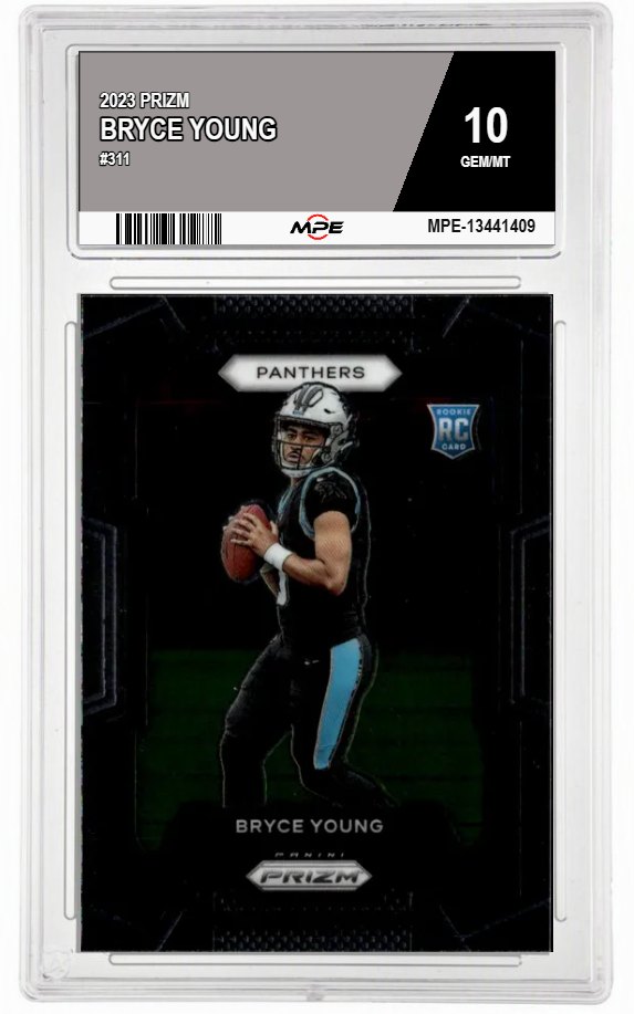 2023 PRIZM #311 BRYCE YOUNG MPE 10 GEM/MT — graded card auctioned from the MPE vault