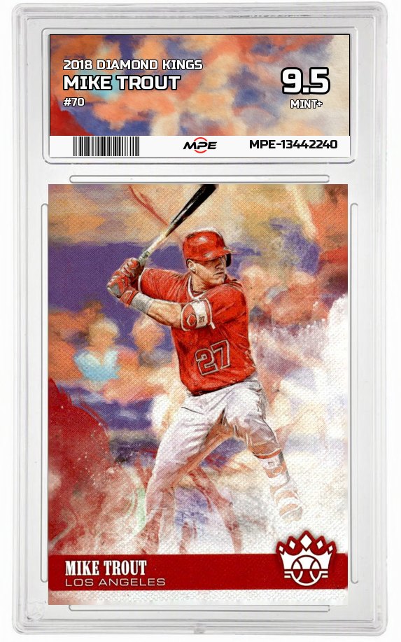 2018 DIAMOND KINGS #70 MIKE TROUT MPE 9.5 MINT+ — graded card auctioned from the MPE vault