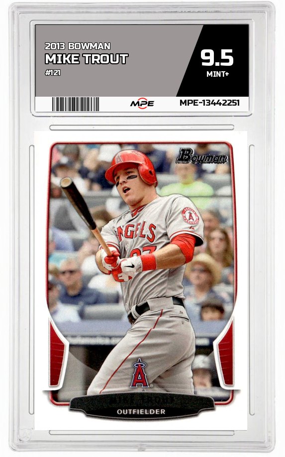 2013 BOWMAN #121 MIKE TROUT MPE 9.5 MINT+ — graded card auctioned from the MPE vault