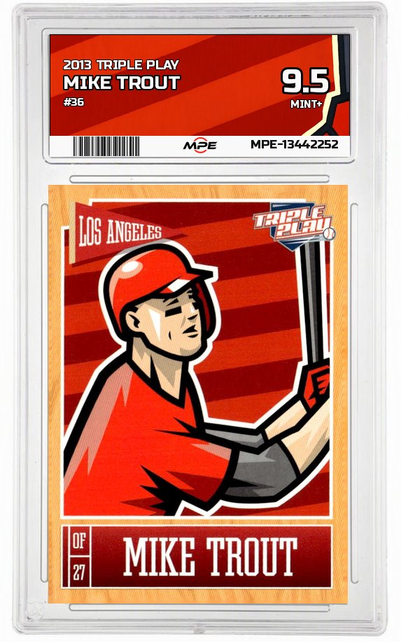 2013 TRIPLE PLAY #36 MIKE TROUT MPE 9.5 MINT+ — graded card auctioned from the MPE vault