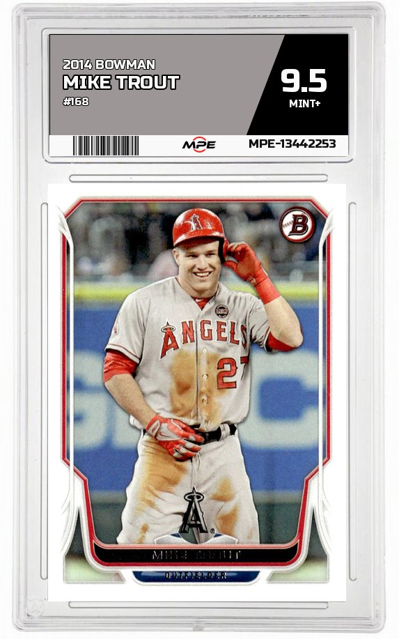 2014 BOWMAN #168 MIKE TROUT MPE 9.5 MINT+ — graded card auctioned from the MPE vault
