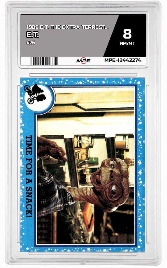 1982 TOPPS E.T. #26 E.T. MPE 8 NM/MT — graded card auctioned from the MPE vault