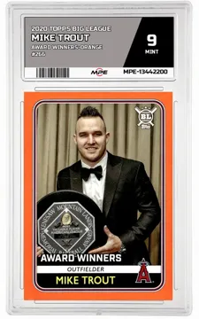 2020 TOPPS BIG LEAGUE AWARD WINNERS-ORANGE #266 MIKE TROUT MPE 9 MINT — graded card up for auction